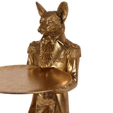 Dekor figura álló róka tálcával 54,5 cm – arany