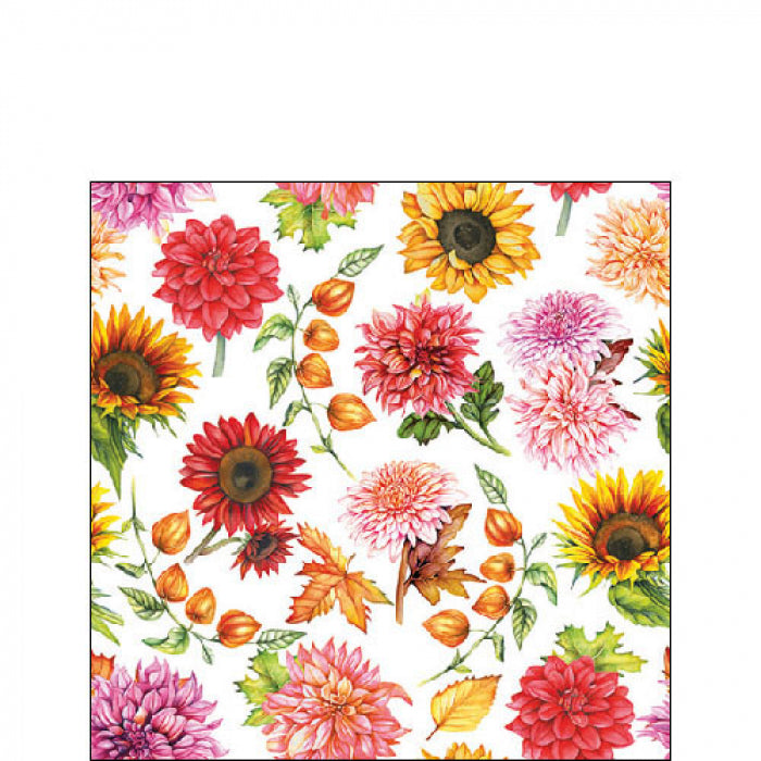 Őszi Virágmező háromrétegű papírszalvéta 25x25 cm 20 db-os