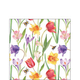 Virágos papírszalvéta 25x25 cm 20 db tavaszi mező mintával