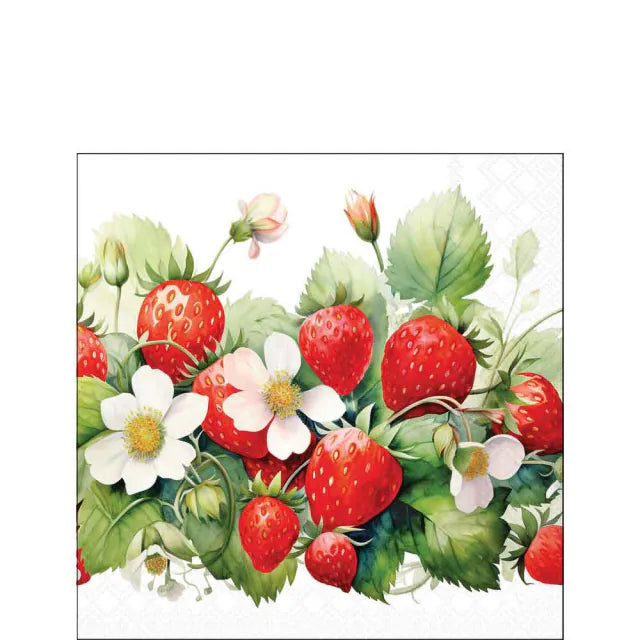 Eper mintás háromrétegű papírszalvéta 25x25 cm 20 db-os Juicy strawberries
