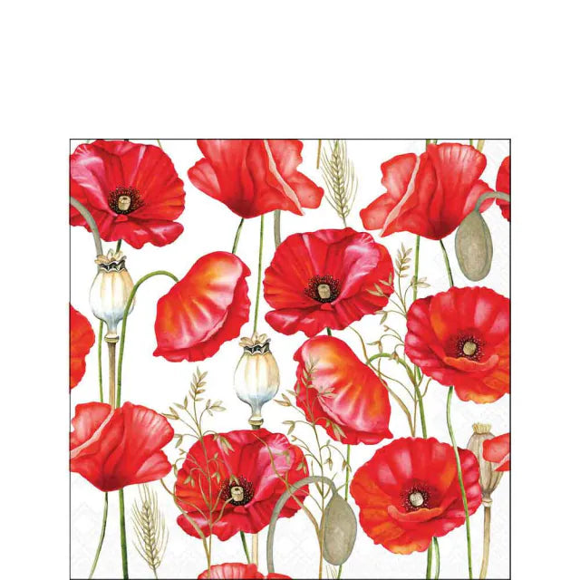Pipacs virágos háromrétegű papírszalvéta 25x25 cm 20 db-os Poppy all over