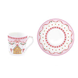 Karácsonyi Porcelán eszpresszó kávés csésze 6 személyes készlet díszdobozban Sweet Christmas