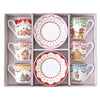 Karácsonyi Porcelán eszpresszó kávés csésze 6 személyes készlet díszdobozban Sweet Christmas