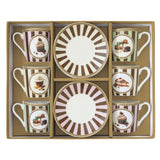 Porcelán eszpresszó kávés csésze 6 személyes szett díszdobozban Sweet Moments