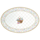 Spring Bloom húsvéti porcelán ovális kínáló tálca 35x23,5 cm díszdobozban