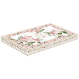 Porcelán ovál tálca 35x23,5 cm díszdobozban – Rózsa mintás Chant des Roses