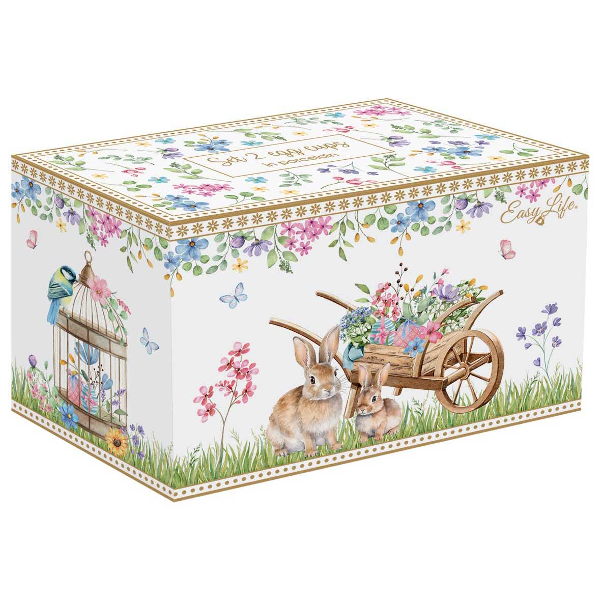 Spring Bloom húsvéti porcelán tojástartó 6,5 cm 2 db-os dobozban