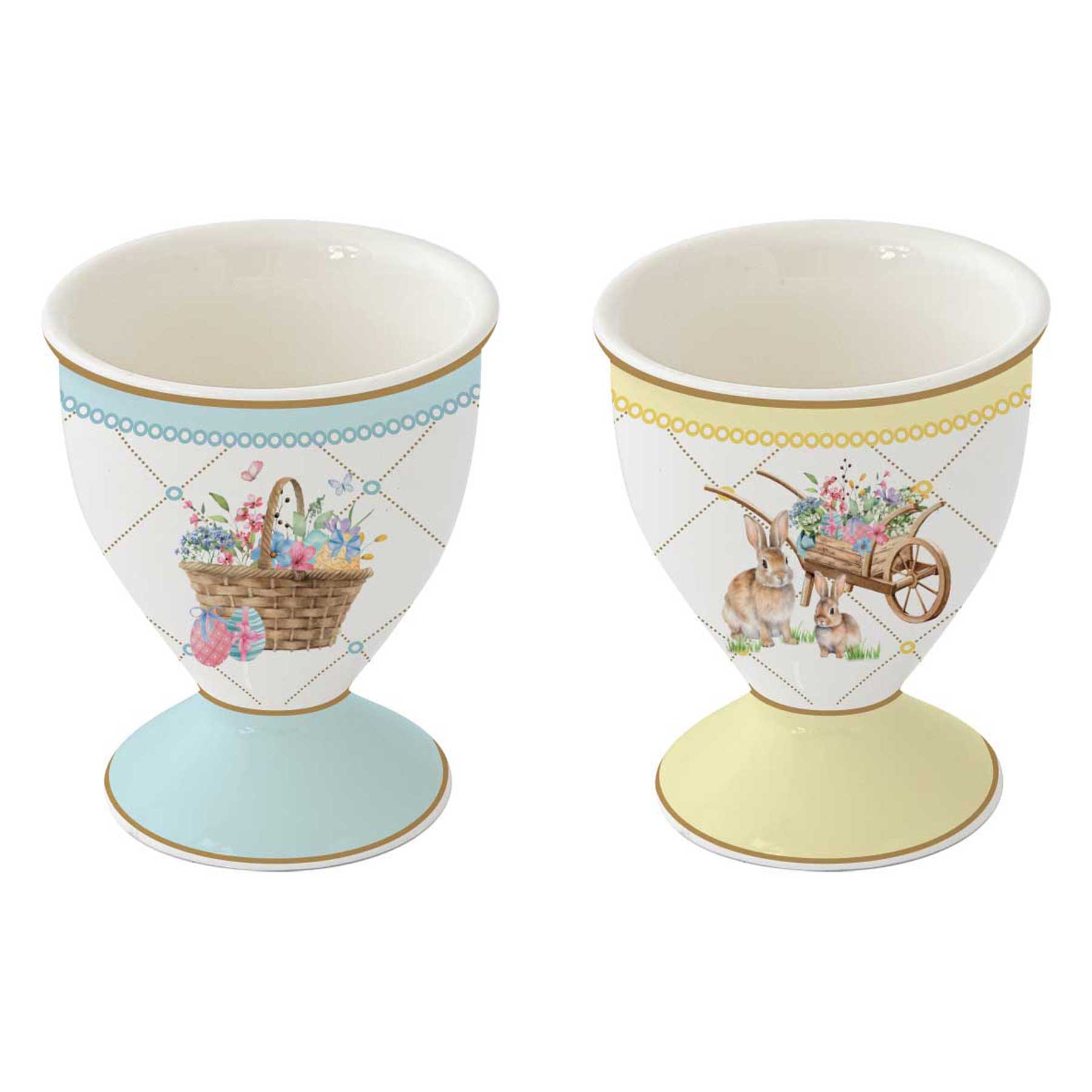 Spring Bloom húsvéti porcelán tojástartó 6,5 cm 2 db-os dobozban