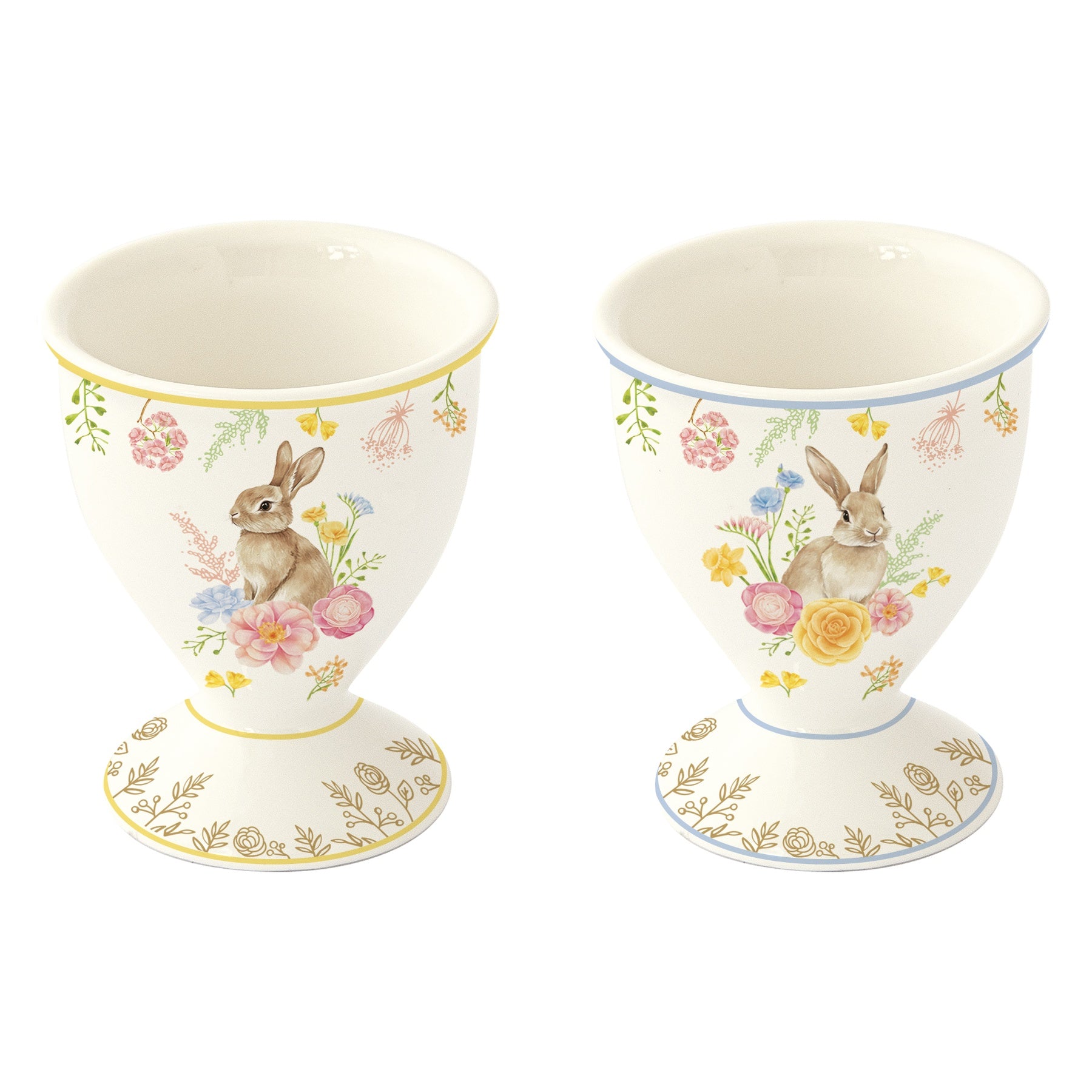 Húsvéti nyuszis porcelán tojástartó 6,5 cm 2 db-os díszdobozban