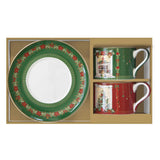 Karácsonyi porcelán csésze + alj 240 ml 2 személyes díszdobozban Festive Avenue