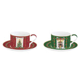 Karácsonyi porcelán csésze + alj 240 ml 2 személyes díszdobozban Festive Avenue