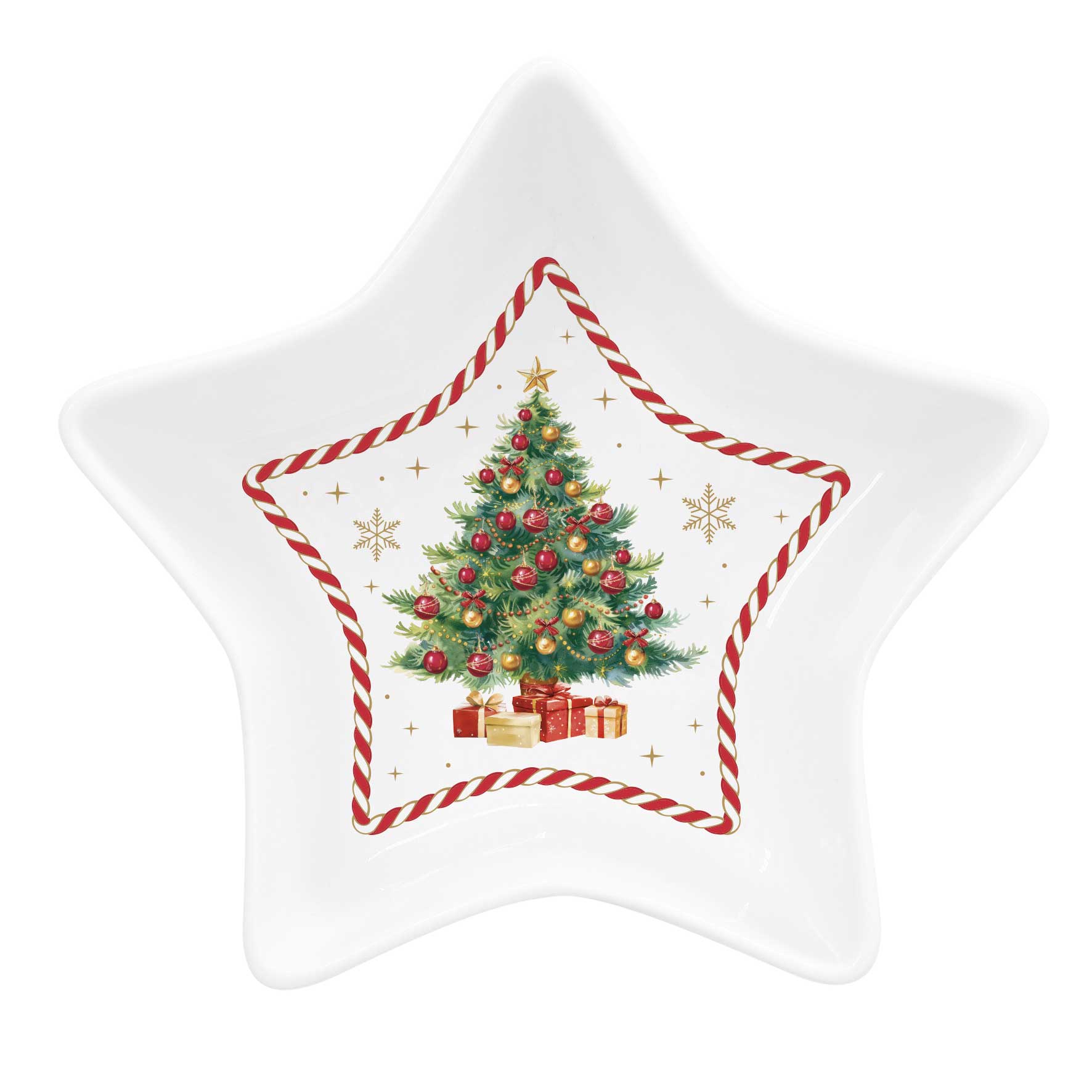 Karácsonyi porcelán csillag tál díszdobozban Christmas Tale Ø 15 cm