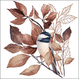 Szalvéta Papírszalvéta 33x33 cm fehér Cinege Lovely chickadee