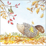 Őszi süni papírszalvéta háromrétegű 33x33 cm 20 db-os Forest friends