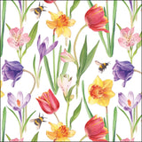 Virágos papírszalvéta 33x33 cm 20 db tavaszi mező mintával