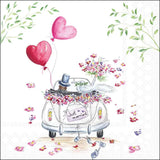 Esküvői papírszalvéta 33x33 cm 20 db-os háromrétegű Wedding car