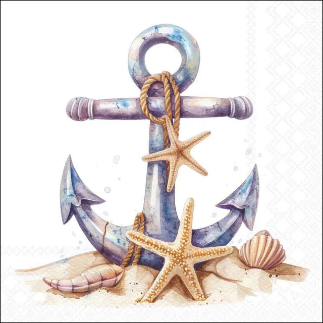 Nyári mintás papírszalvéta háromrétegű 33x33 cm 20 db-os Rusty anchor