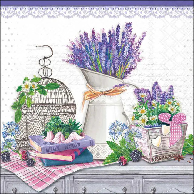 Papírszalvéta 33x33 cm 20 db-os háromrétegű Lavender decoration