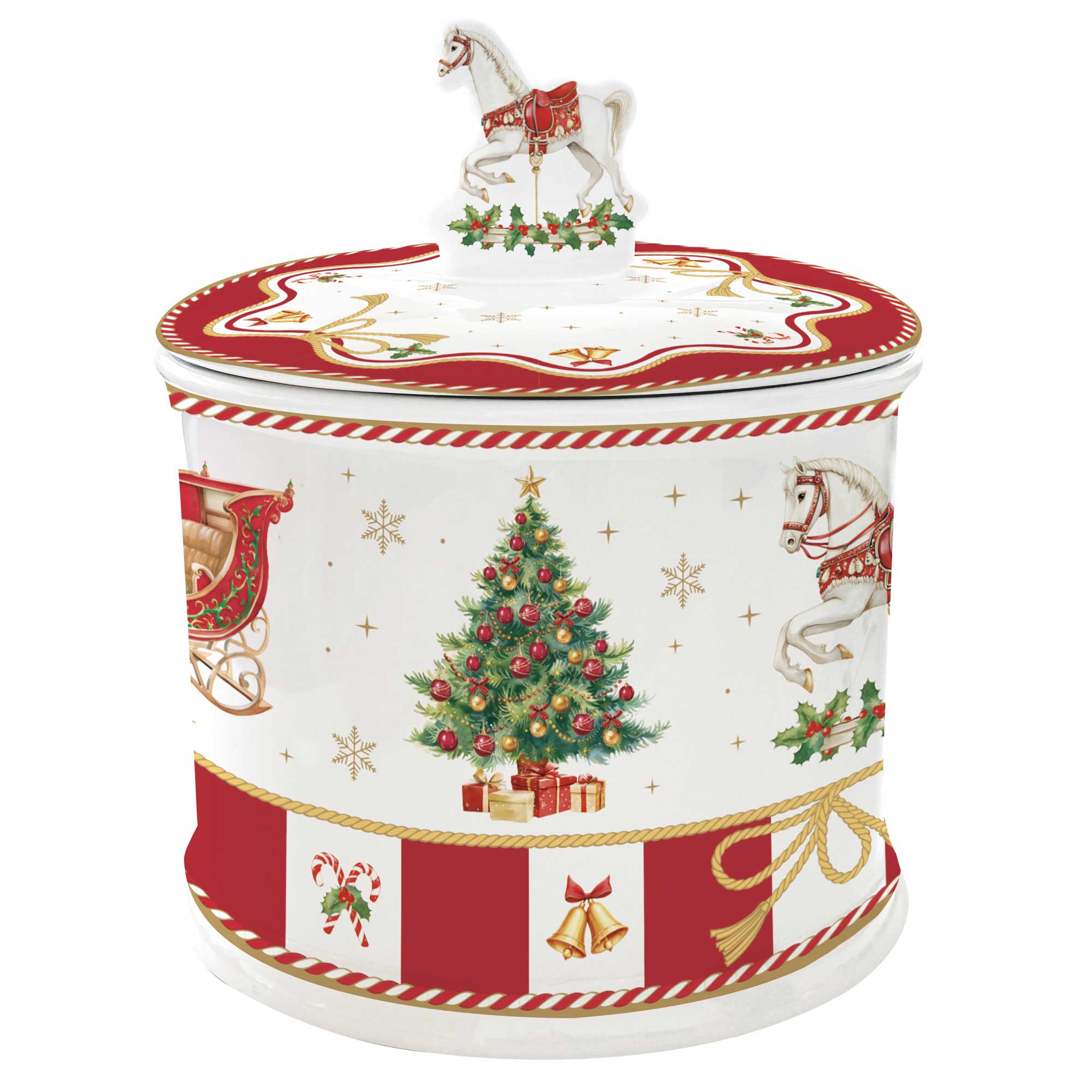Karácsonyi porcelán keksztároló díszdobozban Christmas Tale