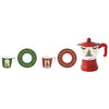 Karácsonyi porcelán eszpresszó kávés csésze + alj 100 ml 2 személyes kávéfőzővel díszdobozban Festive Avenue