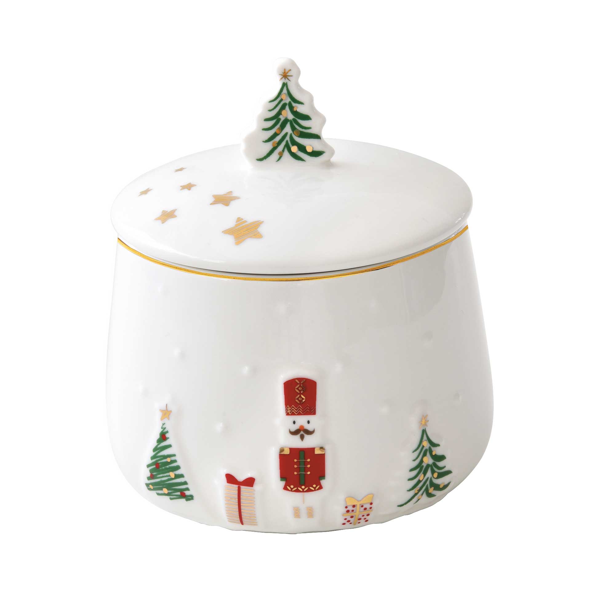Karácsonyi Porcelán cukortartó 9x11,5 cm díszdobozban Let it Snow