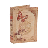Pillangós vintage könyvesdoboz 20 cm – bézs