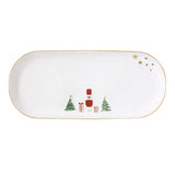 Karácsonyi Porcelán tálca 34,5x15 cm díszdobozban Let it Snow