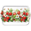 Eper mintás műanyag konyhai kis tálca 13x21 cm Juicy strawberries