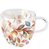 Őszi leveles duplafalú borosilicate üveg csésze 0,25L Colourful leaves