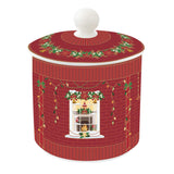 Karácsonyi porcelán nagy keksztároló 11,5x18 cm díszdobozban Festive Avenue