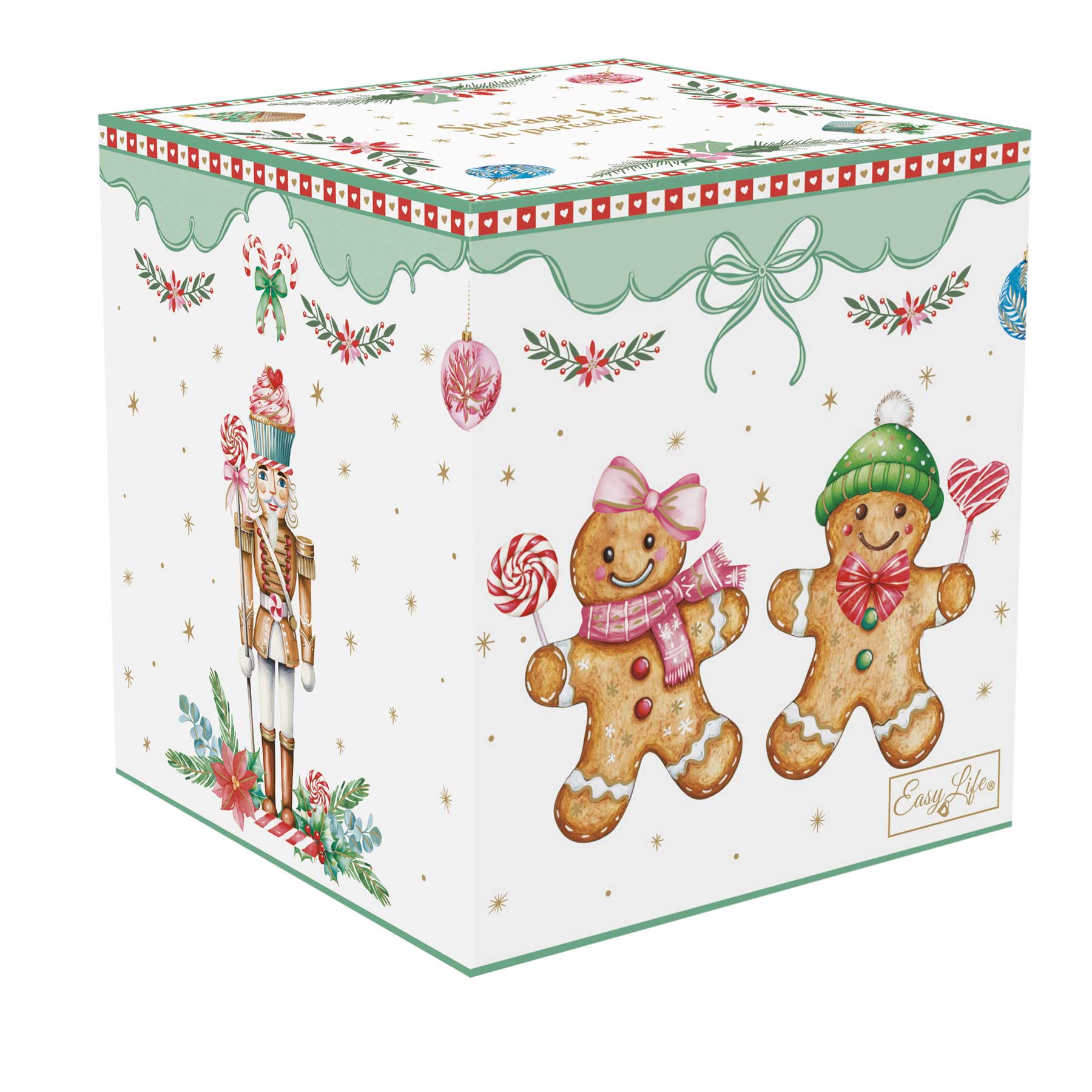 Karácsonyi Porcelán keksztároló Ø 10,5x13 cm díszdobozban Sweet Christmas