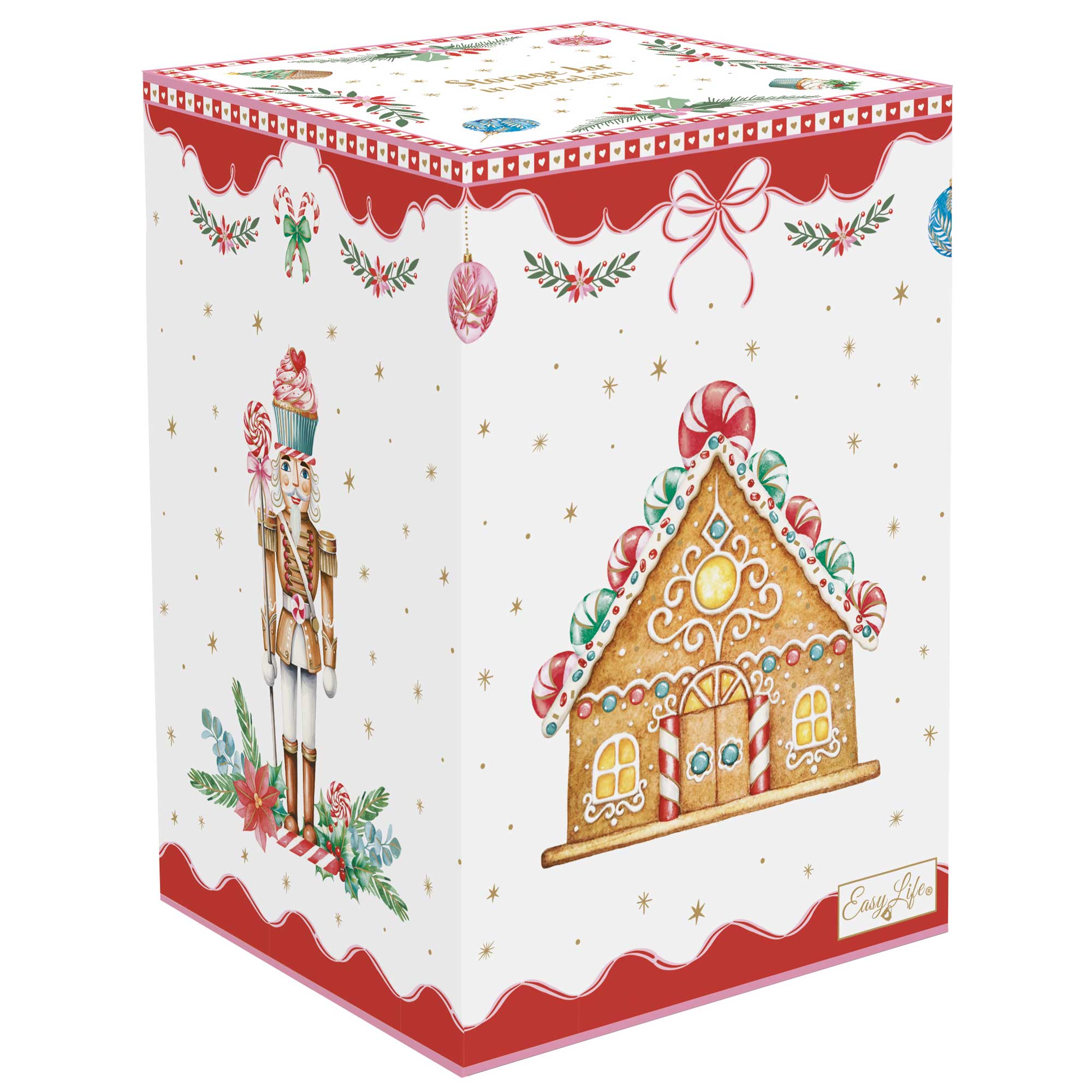 Karácsonyi Porcelán nagy keksztároló Ø 11,5x18 cm díszdobozban Sweet Christmas