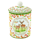 Őszi erdei mintás porcelán keksztároló 11,5x18 cm Fairy Forest
