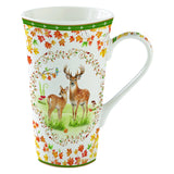 Őszi erdei mintás porcelán nagy bögre díszdobozban 600 ml