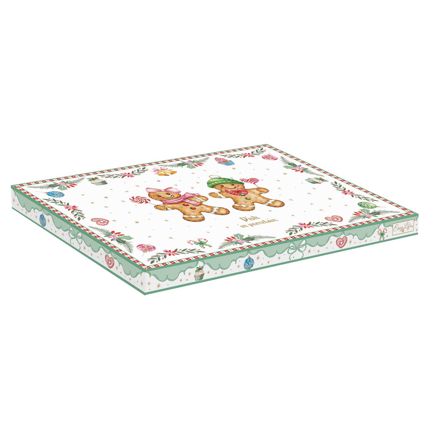 Karácsonyi Porcelán mézeskalács baba formájú tál díszdobozban Sweet Christmas