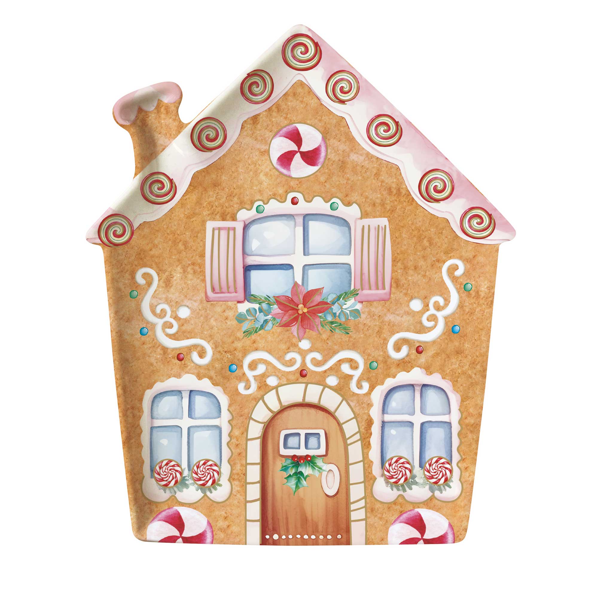 Karácsonyi Porcelán mézeskalács ház formájú kínáló tál díszdobozban Sweet Christmas