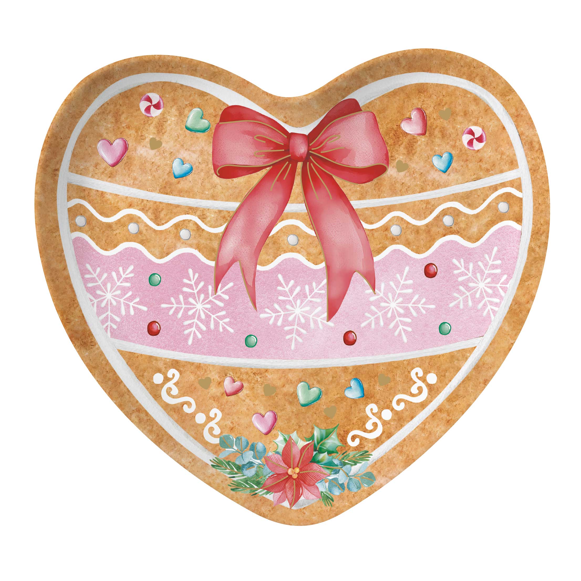 Karácsonyi Porcelán mézeskalács szív alakú kínáló tál díszdobozban Sweet Christmas