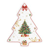 Karácsonyi porcelán fenyőfa alakú kínáló tál díszdobozban Christmas Tale 20,5x25,5 cm