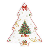Karácsonyi porcelán fenyőfa alakú kínáló tál díszdobozban Christmas Tale 20,5x25,5 cm
