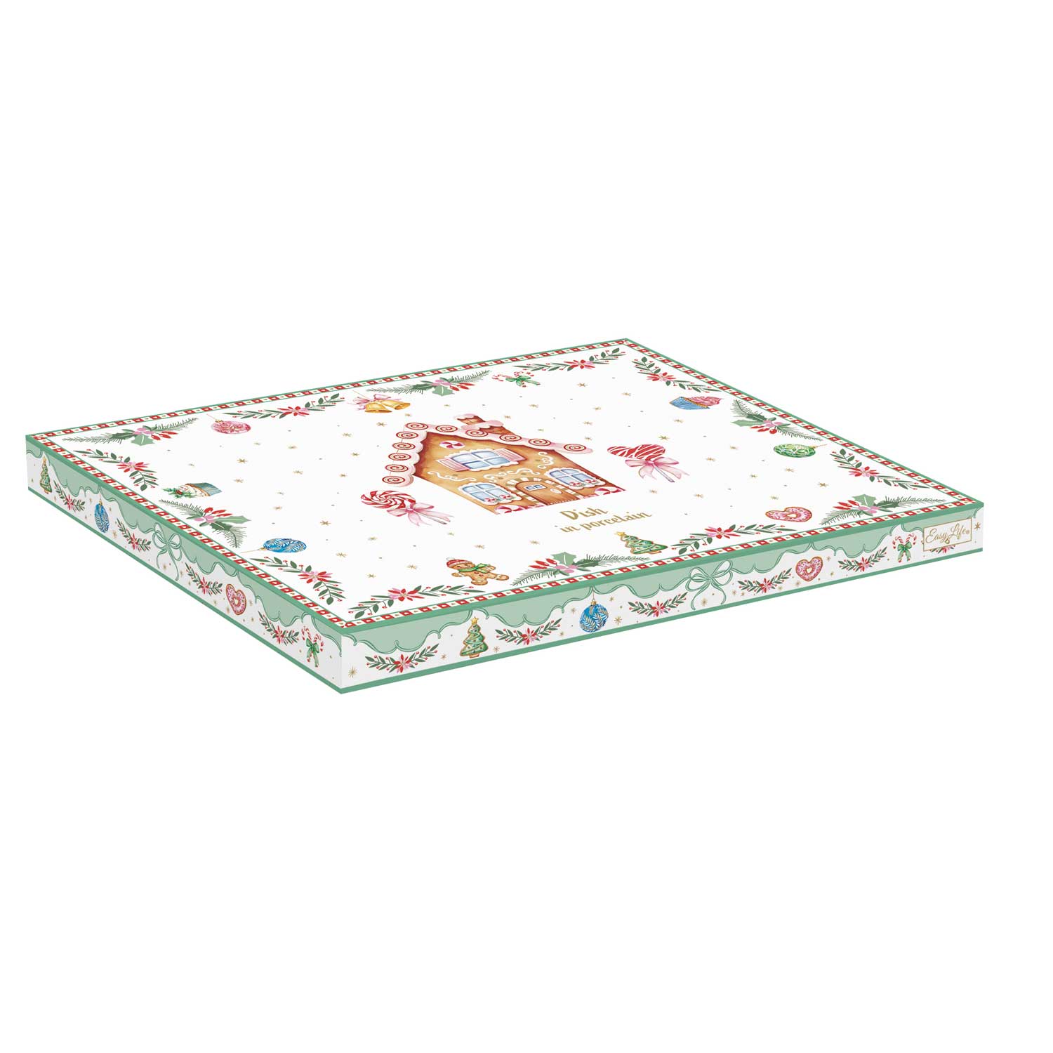 Karácsonyi Porcelán mézeskalács fenyőfa alakú kínáló tál díszdobozban Sweet Christmas