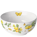 Porcelán müzlis tál 6,5x14 cm citrom mintás Fresh lemons white