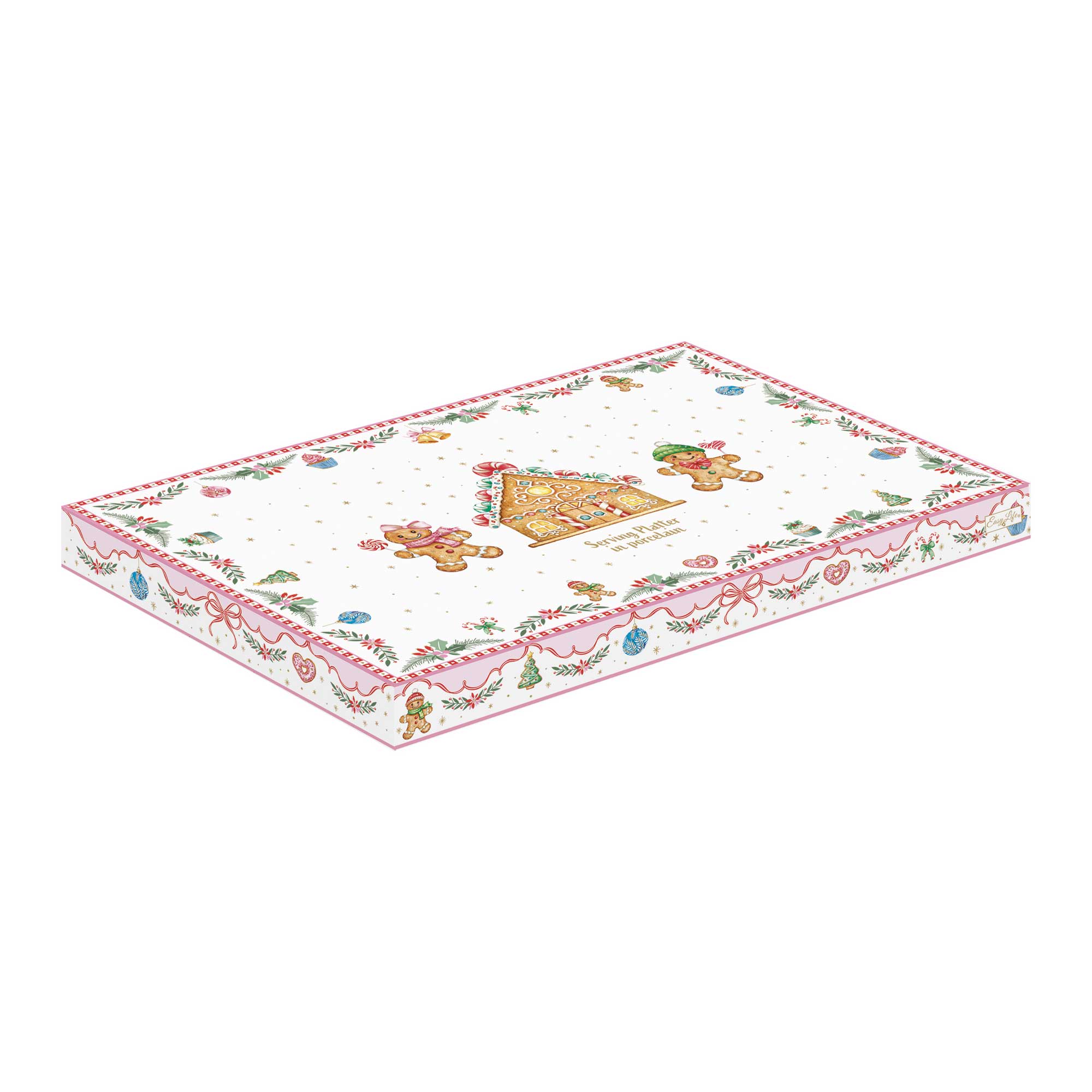 Karácsonyi Porcelán mézeskalács kínáló tál díszdobozban Sweet Christmas