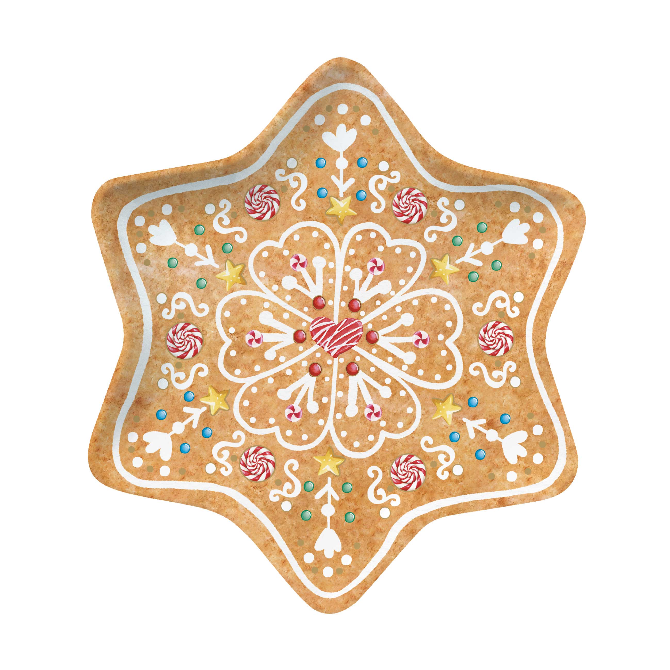 Karácsonyi Porcelán mézeskalács csillag tál díszdobozban Sweet Christmas