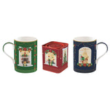 Karácsonyi porcelán bögre ajándék szett díszdobozban Festive Avenue