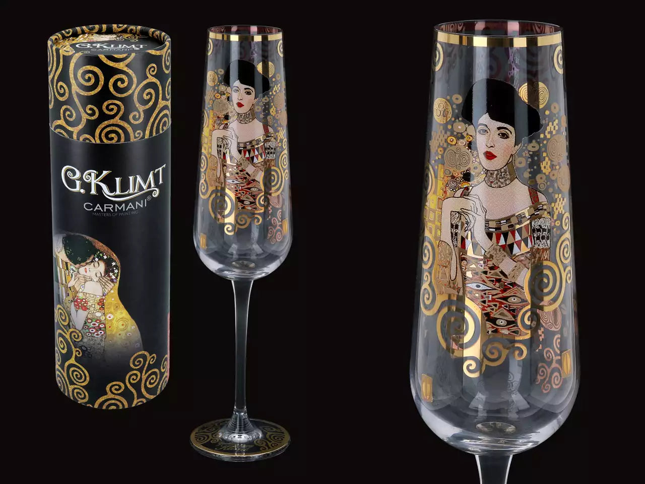 Talpas üveg pezsgős pohár 200 ml Klimt Adele