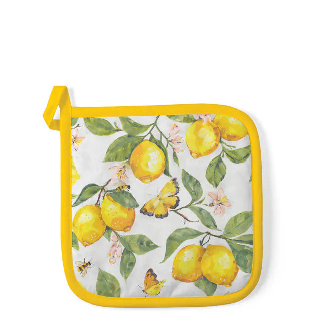 edényalátét 20x20 cm pamut citrom mintás Fresh lemons white