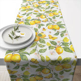asztali futó 40x150 cm pamut citrom mintás Fresh lemons white
