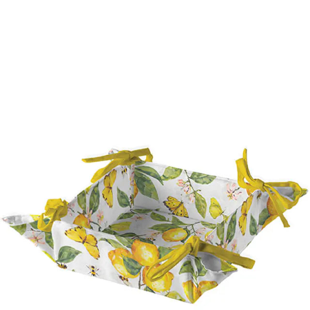 kenyérkosár pamut citrom mintás Fresh lemons white