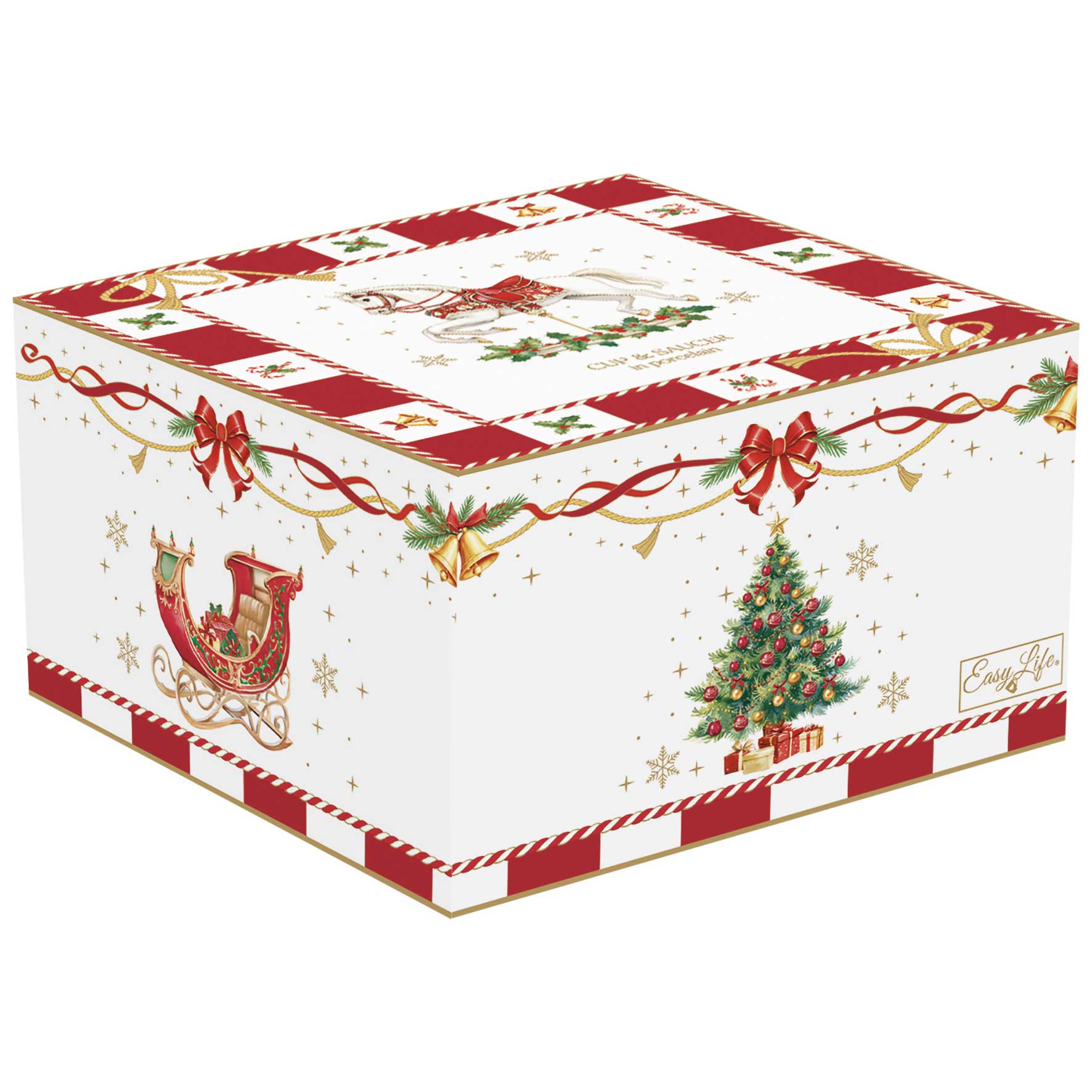 Karácsonyi porcelán csésze aljjal díszdobozban Christmas Tale