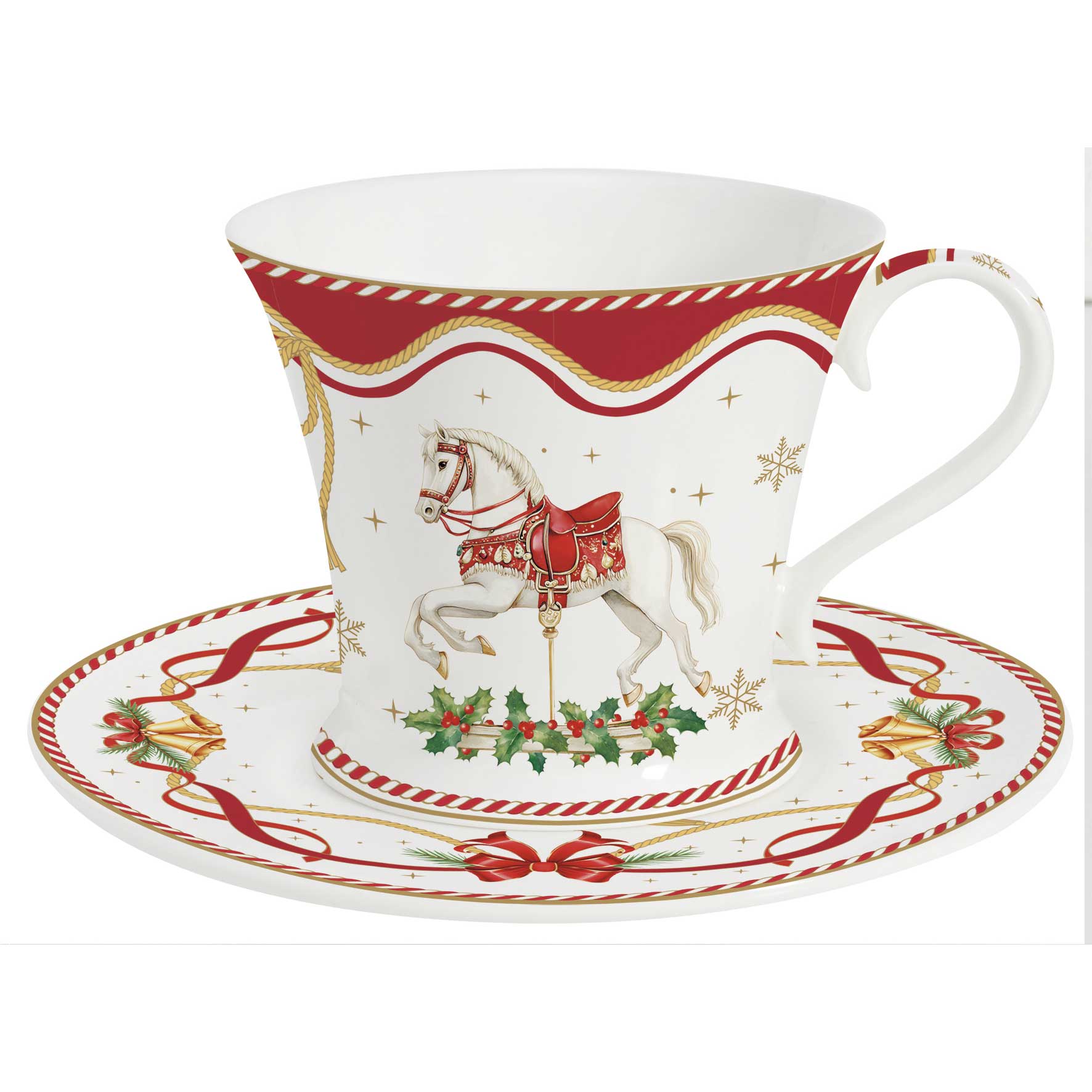 Karácsonyi porcelán csésze aljjal díszdobozban Christmas Tale
